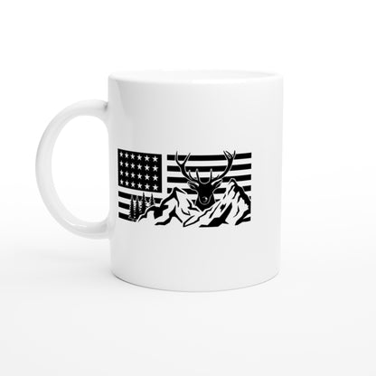 US Flag Deer Hunting Coffee Mug F