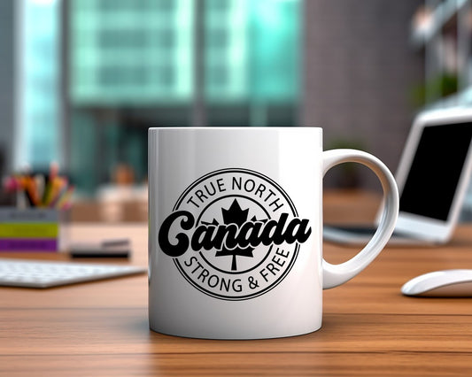 Canada True North Strong And Free Canada Coffee Mug B