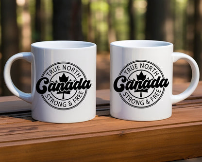 Canada True North Strong And Free Canada Coffee Mug B