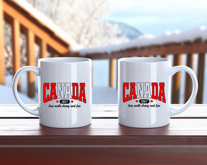 Canada True North Strong And Free Canada Coffee Mug