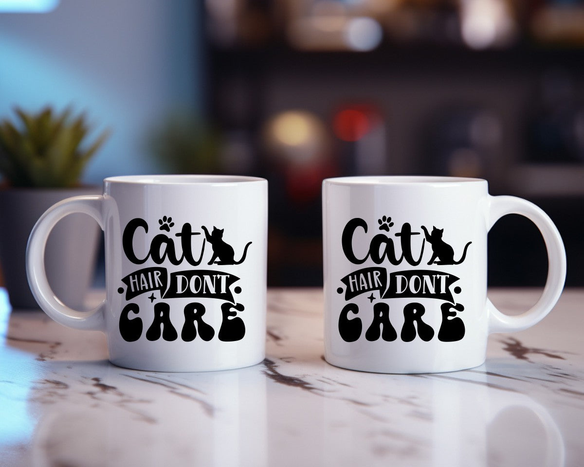 Cat Hair Don't Care Cat Saying, Quote Coffee Mug