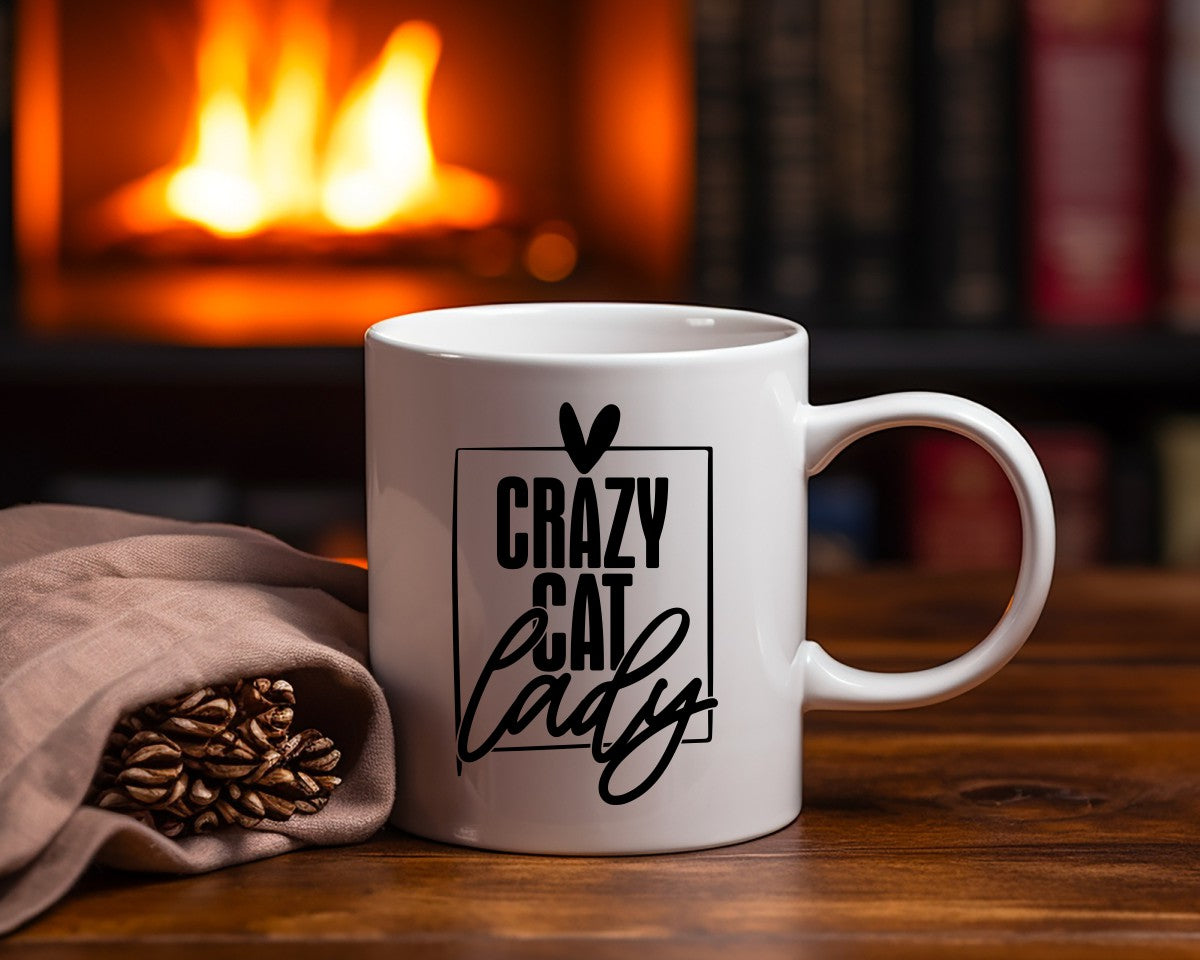 Crazy Cat Lady Cat Saying, Quote Coffee Mug