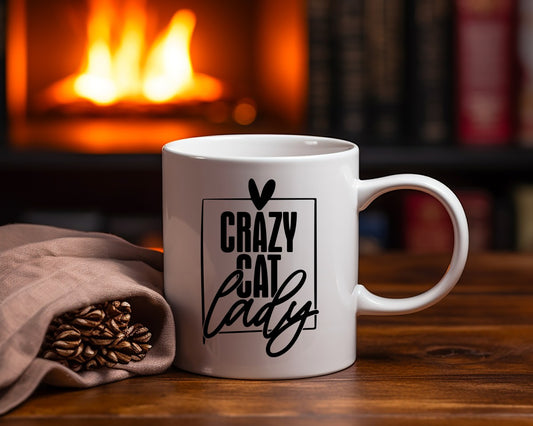 Crazy Cat Lady Cat Saying, Quote Coffee Mug