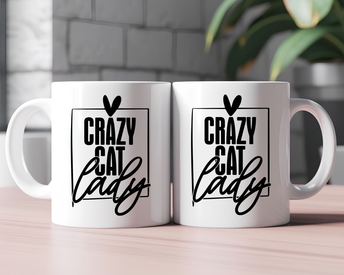 Crazy Cat Lady Cat Saying, Quote Coffee Mug