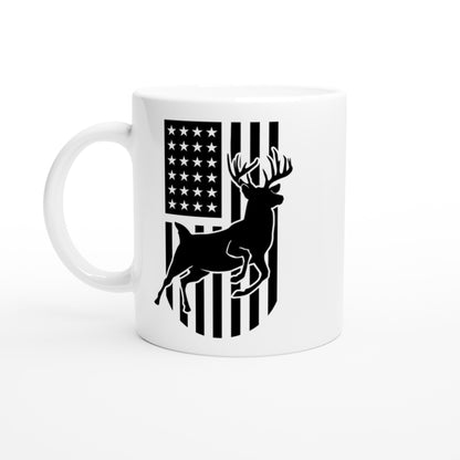 US Flag Deer Hunting Coffee Mug C