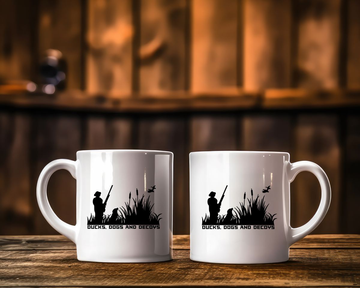 Dog, Ducks And Decoys Hunting Coffee Mug