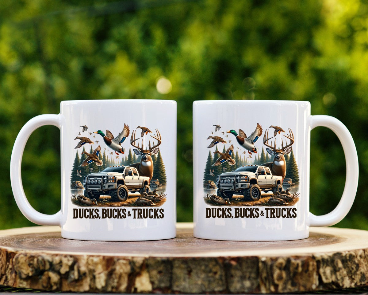 Ducks Bucks & Trucks Hunting Coffee Mug