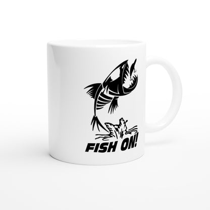 Fish On Skull Bone Fishing Coffee Mug