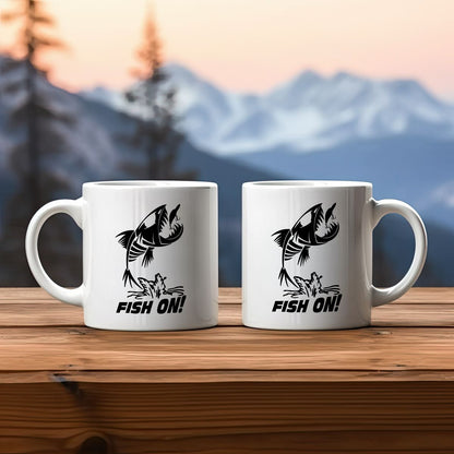 Fish On Skull Bone Fishing Coffee Mug