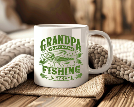 Grandpa Is My Name Fishing Is My Game Grandpa Coffee Mug