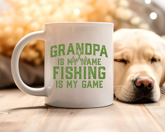 Grandpa Is My Name Fishing Is My Game Grandpa Coffee Mug B