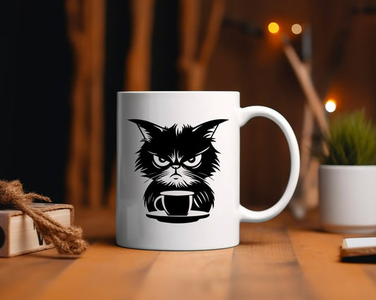 Grumpy Cat Coffee Cat Saying, Quote Coffee Mug