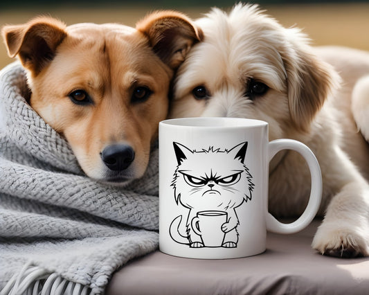 Grumpy Cat Coffee Cat Saying, Quote Coffee Mug