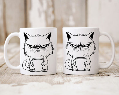 Grumpy Cat Coffee Cat Saying, Quote Coffee Mug