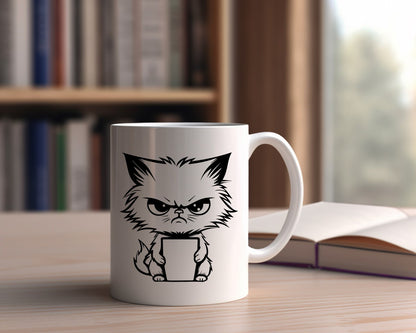 Grumpy Cat Coffee Cat Saying, Quote Coffee Mug