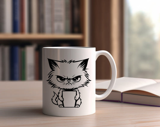 Grumpy Cat Coffee Cat Saying, Quote Coffee Mug