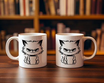 Grumpy Cat Coffee Cat Saying, Quote Coffee Mug