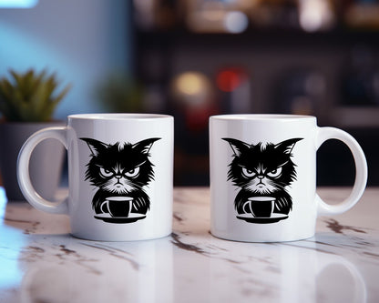 Grumpy Cat Coffee Cat Saying, Quote Coffee Mug