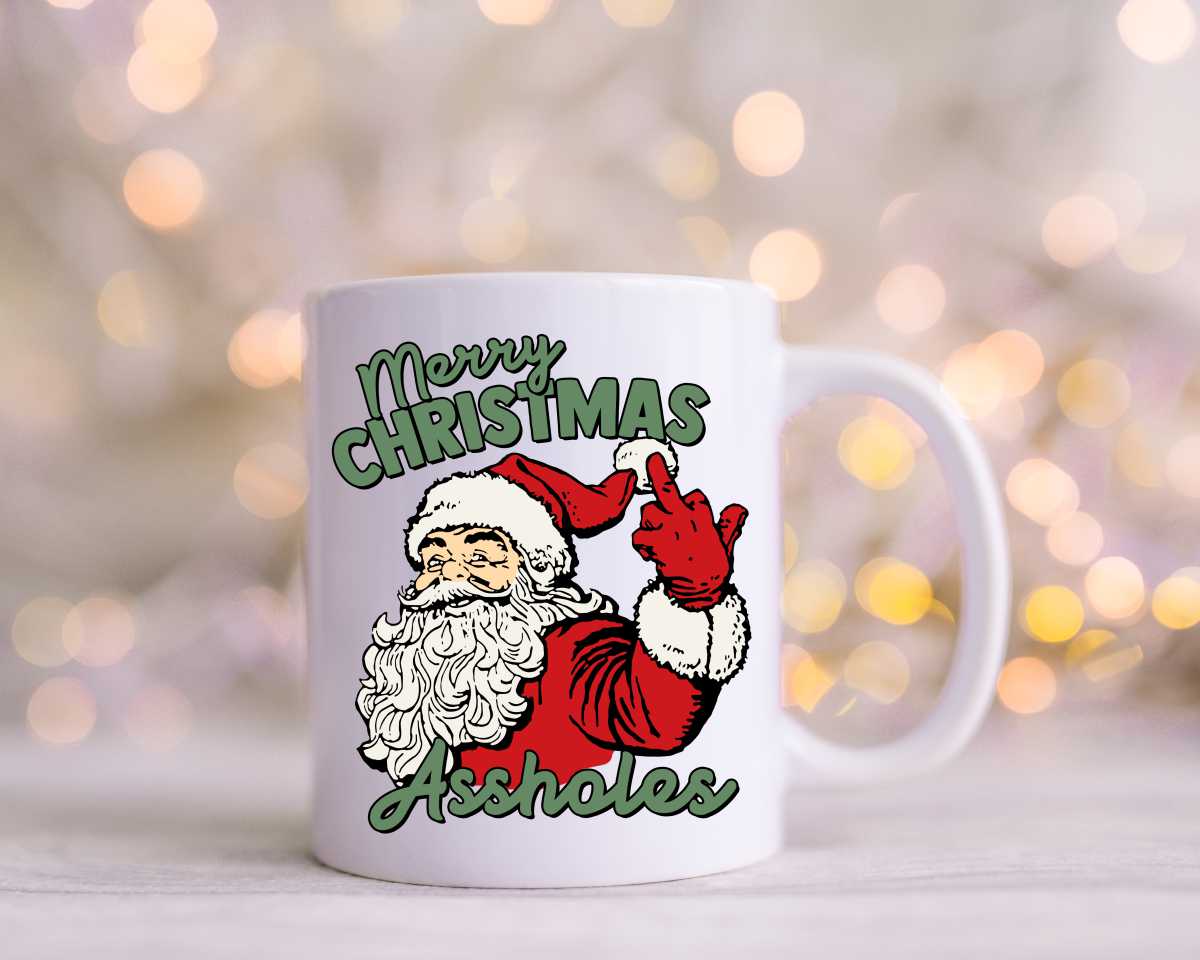 Merry Christmas Assholes Christmas Coffee Mug