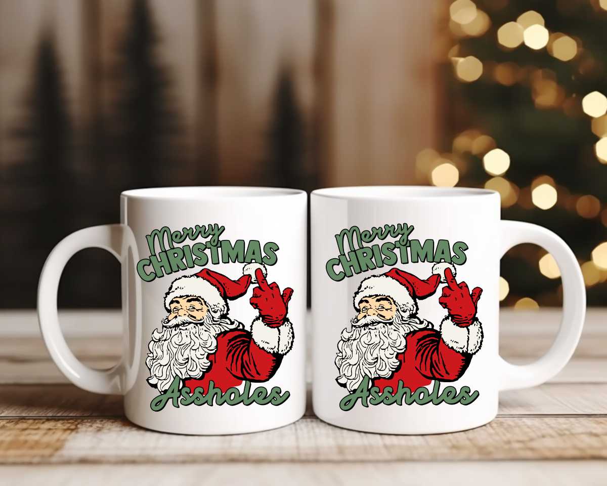 Merry Christmas Assholes Christmas Coffee Mug