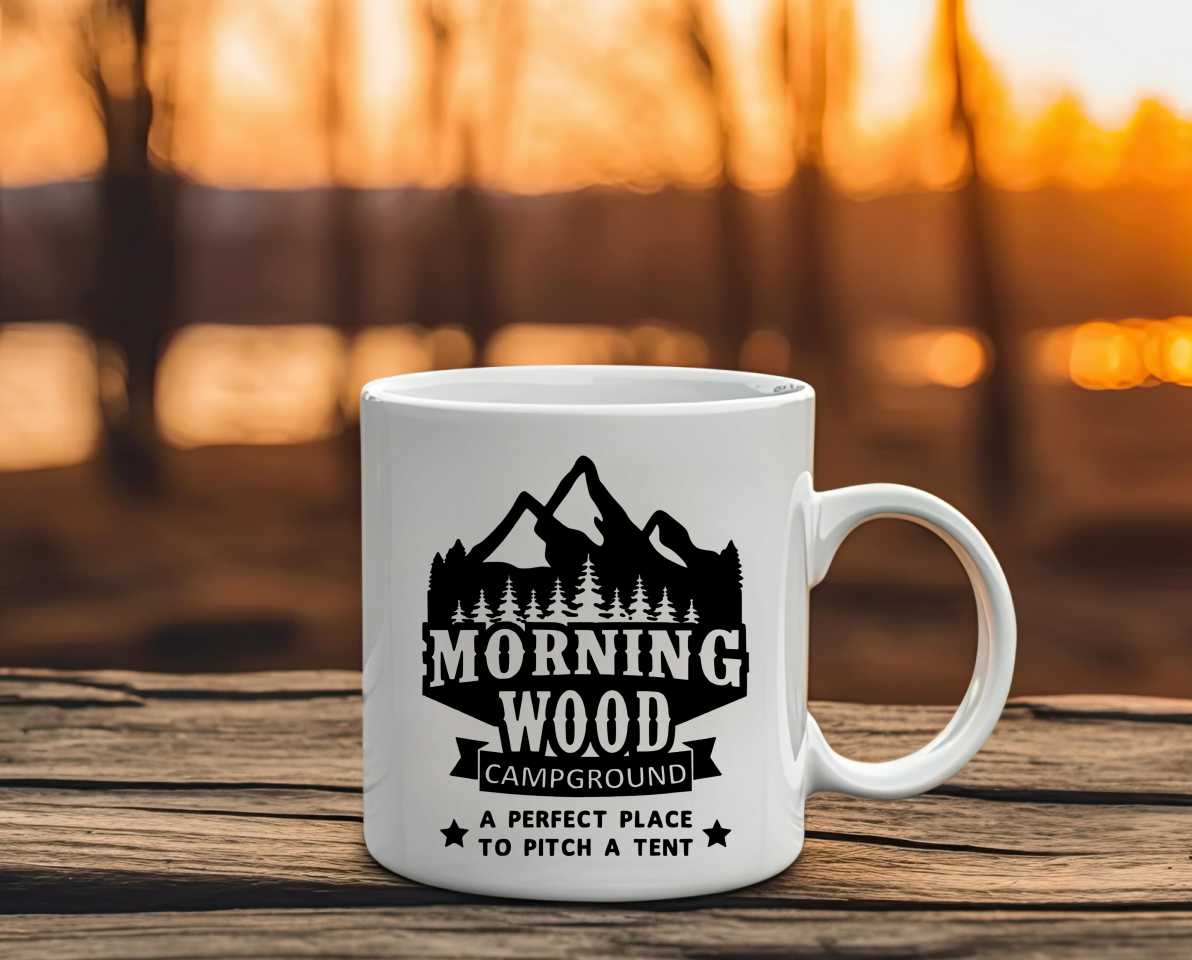 Morning Wood Campground Camping Coffee Mug