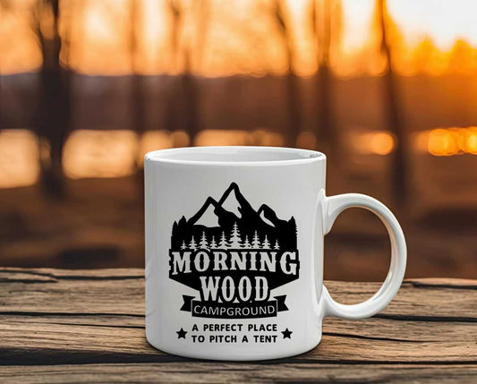 Morning Wood Campground Camping Coffee Mug