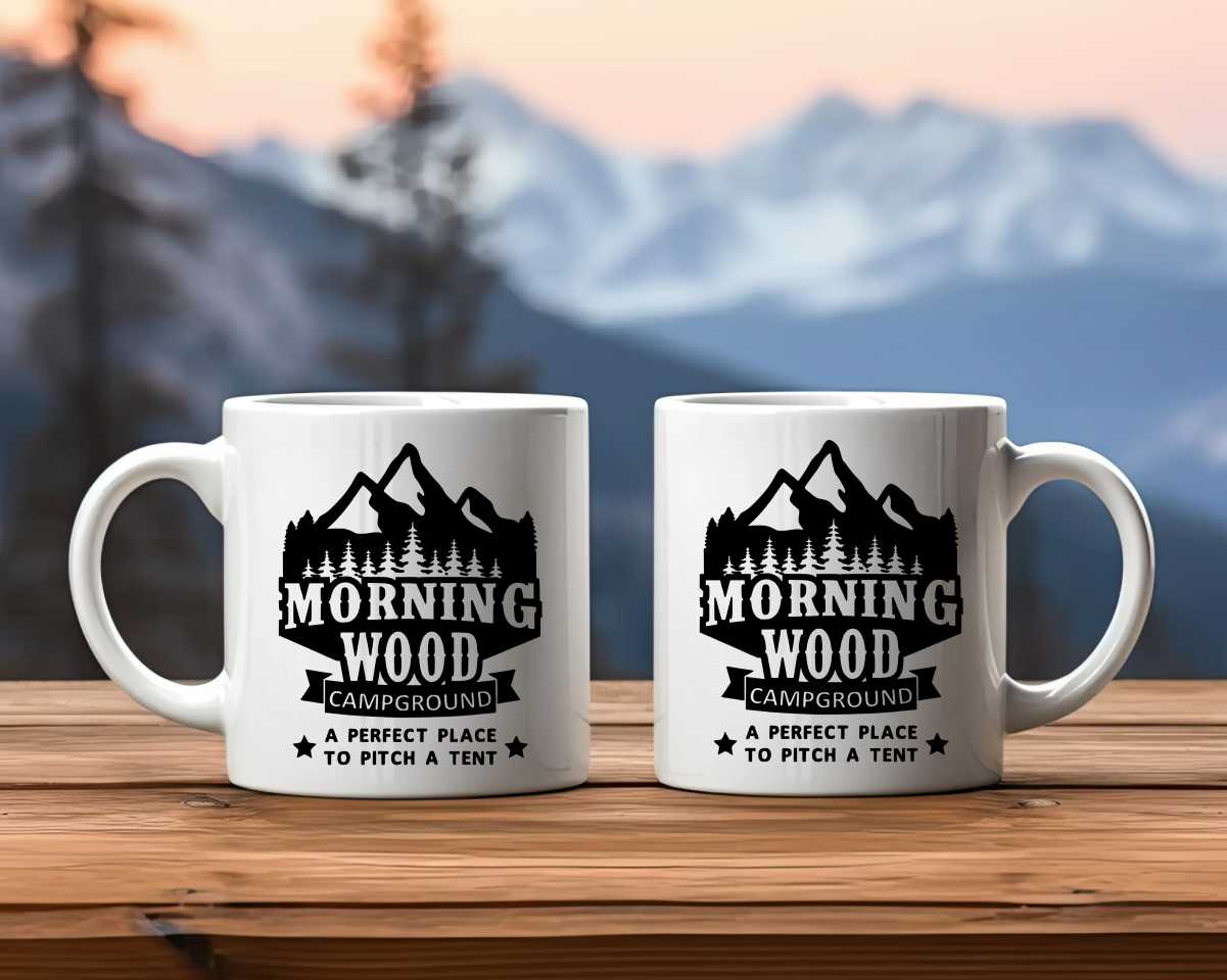 Morning Wood Campground Camping Coffee Mug