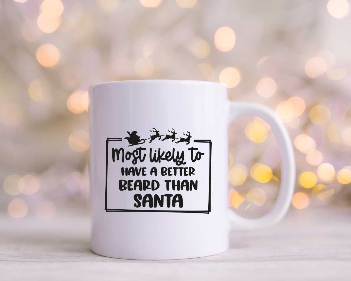 Most Likely To Have A Better Beard Than Santa Christmas Coffee Mug