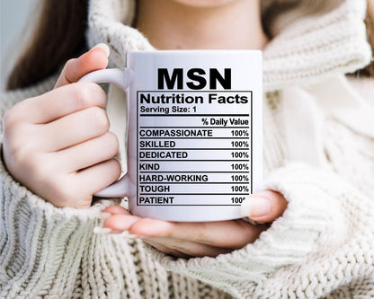 MSN nutrition facts Nursing Nurse Medical Coffee Mug