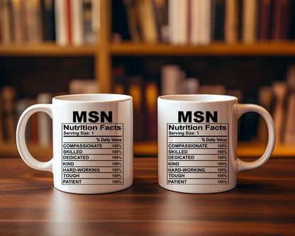 MSN nutrition facts Nursing Nurse Medical Coffee Mug