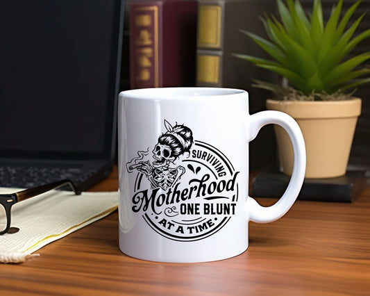 Surviving Motherhood One Blunt At A Time Mom Coffee Mug