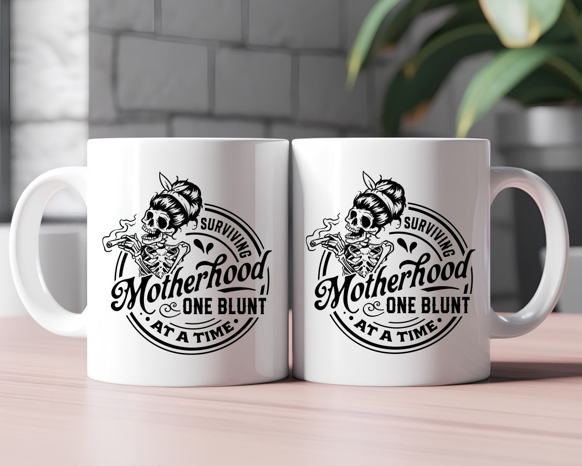 Surviving Motherhood One Blunt At A Time Mom Coffee Mug