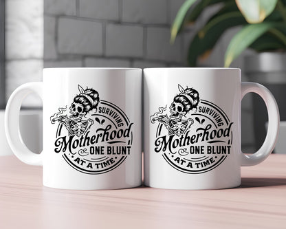 Surviving Motherhood One Blunt At A Time Mom Coffee Mug