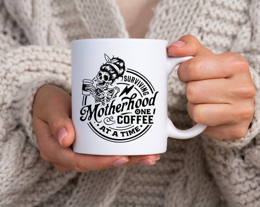 Surviving Motherhood One Coffee At A Time Mom Coffee Mug
