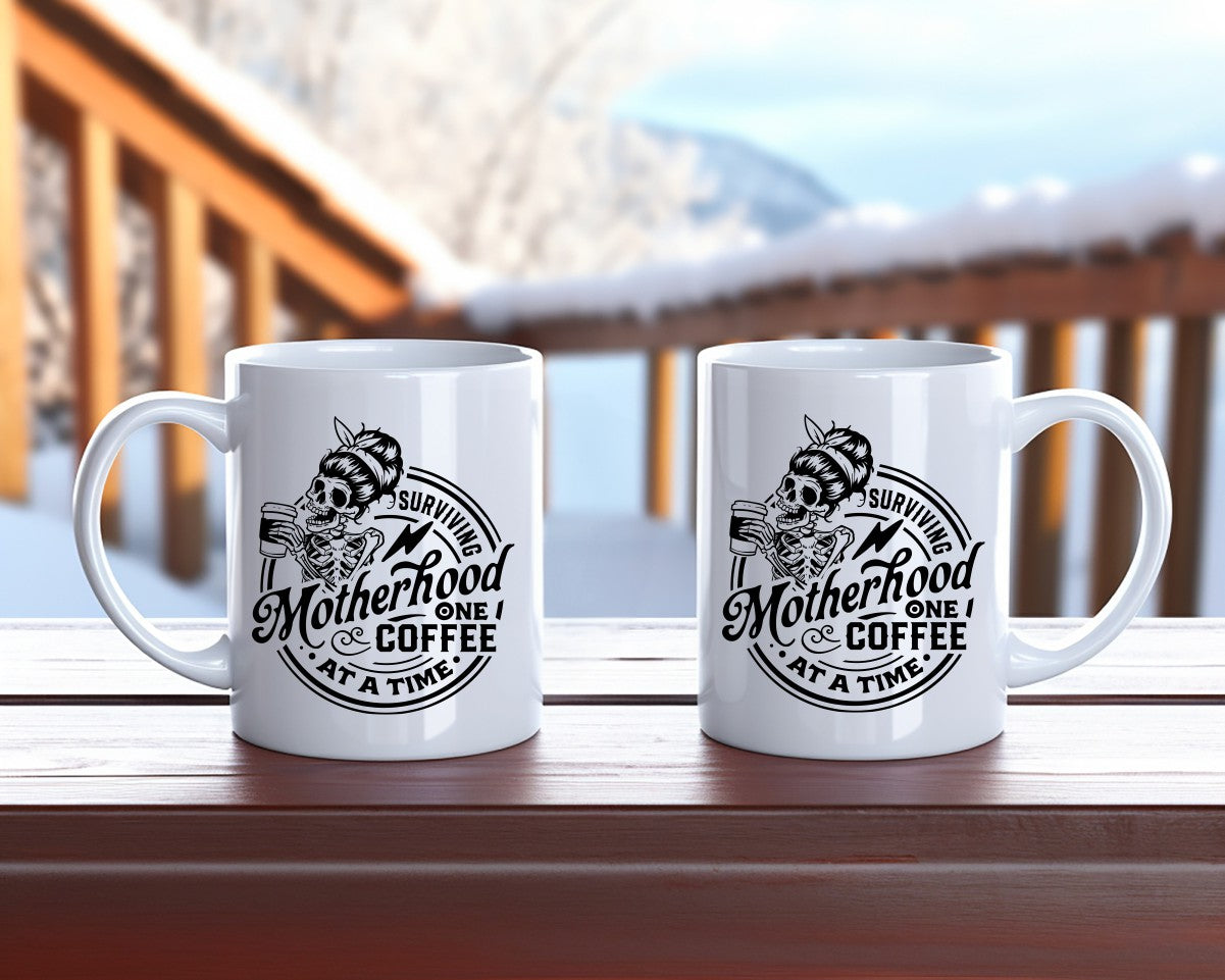 Surviving Motherhood One Coffee At A Time Mom Coffee Mug