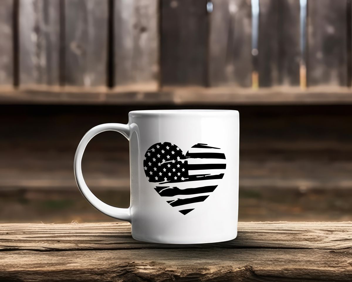 USA flag heart Patriotic/2nd Amendment Coffee Mug