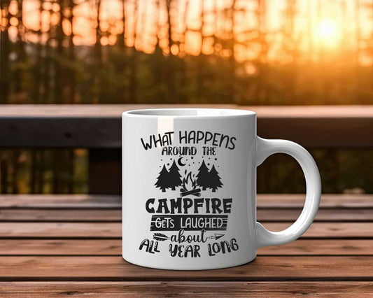 What Happens Around The Campfire Camping Coffee Mug